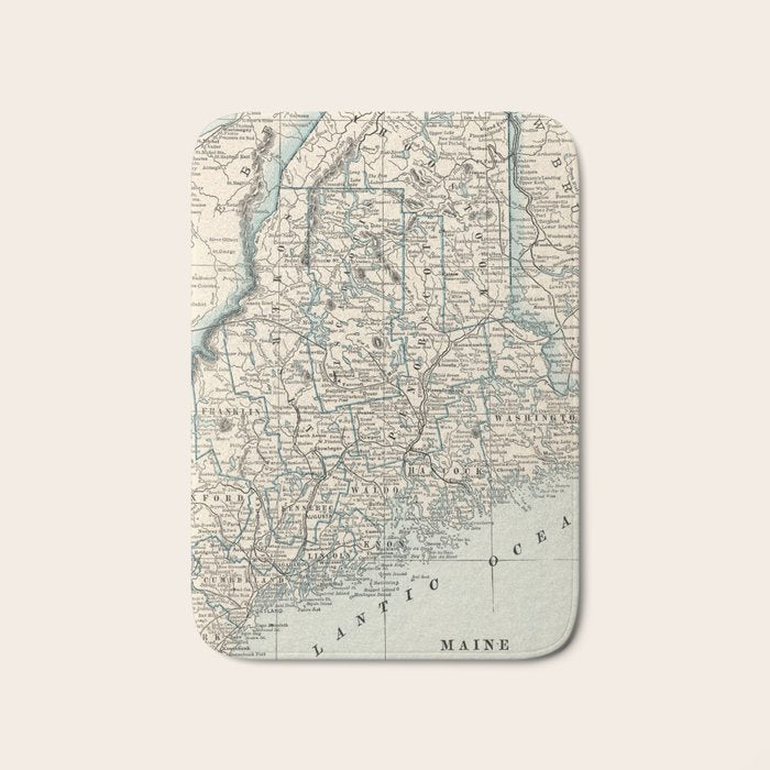 Vintage Map of Maine (1893) Bath Mat Gallery Image 1
