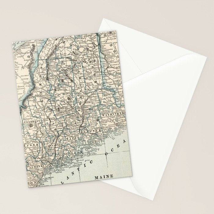Vintage Map of Maine (1893) Stationery Card Gallery Image 2