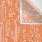 Retro hand drawn cactus plant pattern Wall Tapestry Gallery Image 3