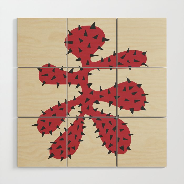 Matisse Inspired Red Shape Wood Wall Art Gallery Image 1