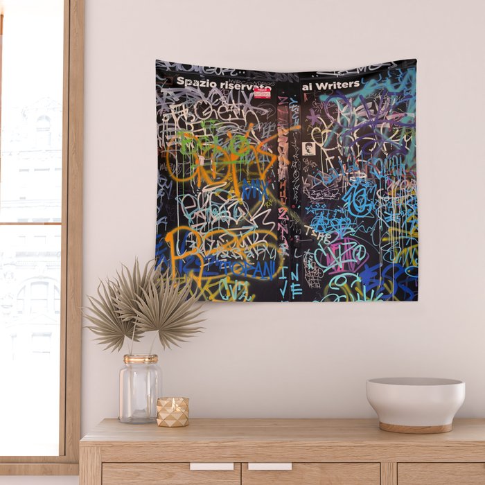 Bologna Graffiti Writers Reserved Space in The Street Wall Tapestry Gallery Image 2