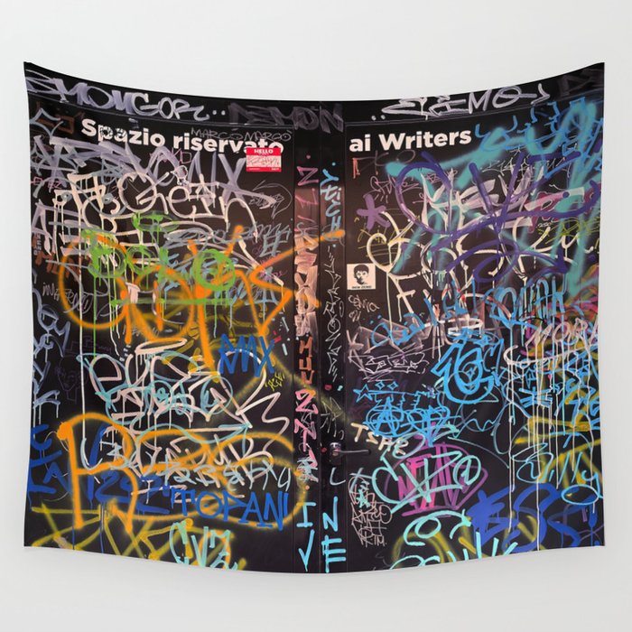 Bologna Graffiti Writers Reserved Space in The Street Wall Tapestry Gallery Image 4