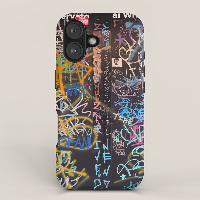 Bologna Graffiti Writers Reserved Space in The Street iPhone Case Gallery Image 1