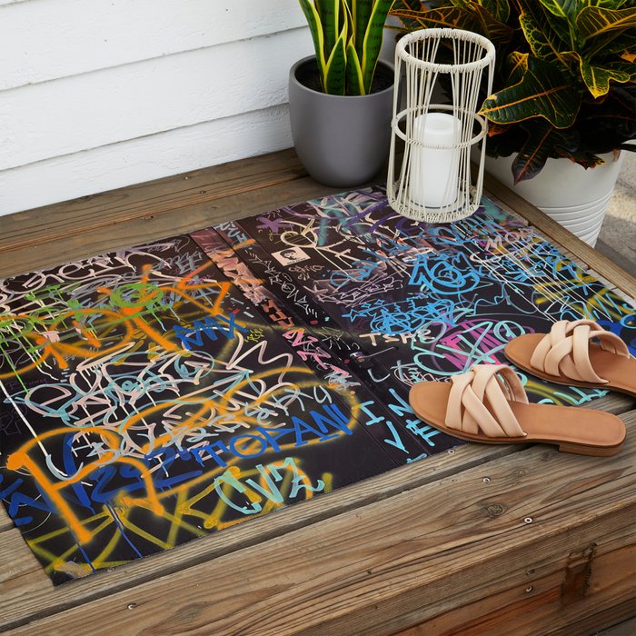 Bologna Graffiti Writers Reserved Space in The Street Outdoor Rug Gallery Image 2