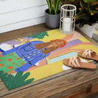 Cafe girl Outdoor Rug Gallery Image 2