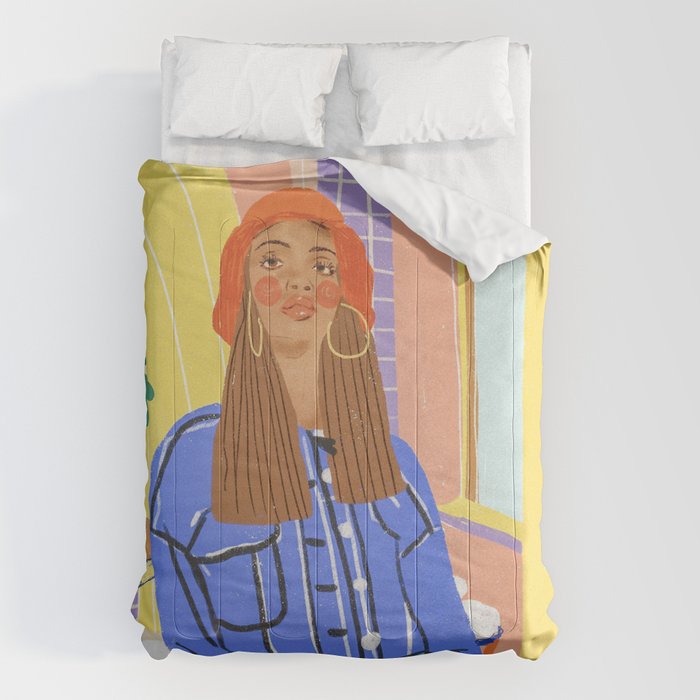 Cafe girl Comforter Gallery Image 6