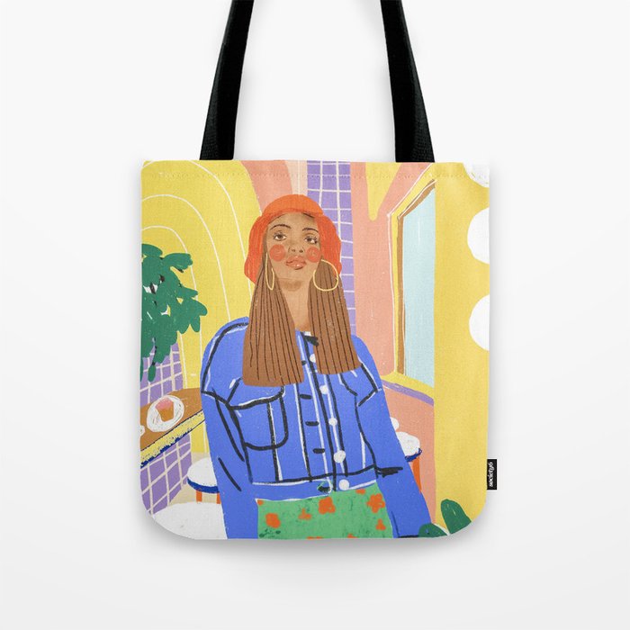 Cafe girl Tote Bag Gallery Image 1