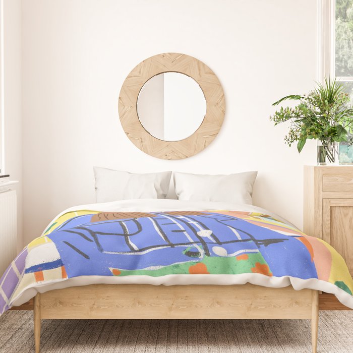 Cafe girl Duvet Cover Gallery Image 3