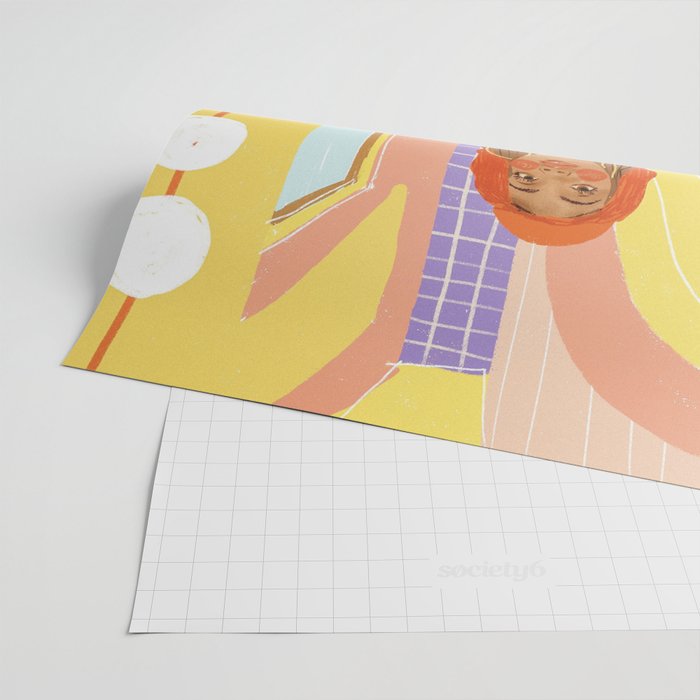 Cafe girl Wrapping Paper Gallery Image 2