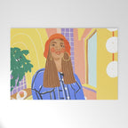 Cafe girl Welcome Mat Gallery Image 1