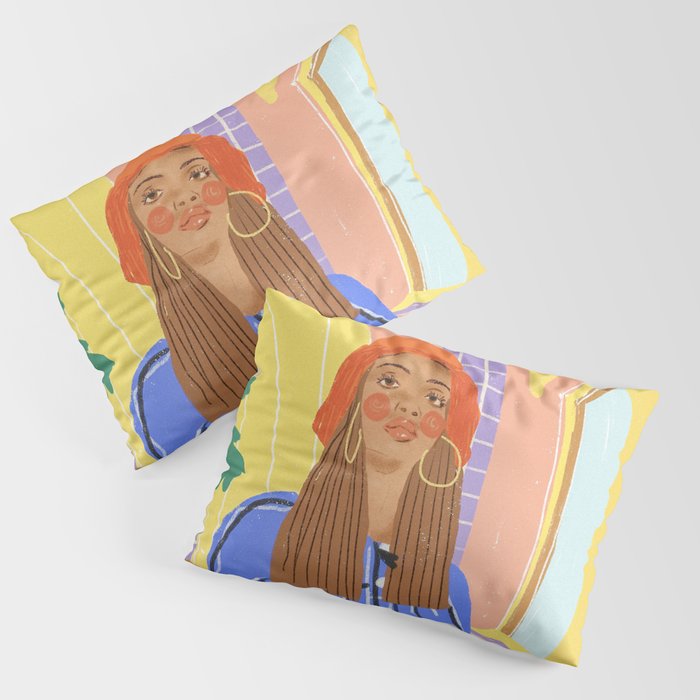 Cafe girl Pillow Sham Gallery Image 1
