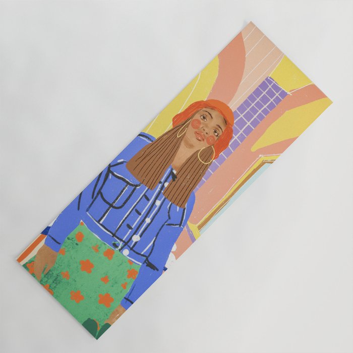 Cafe girl Yoga Mat Gallery Image 1