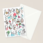Animal kids ABC alphabet  Stationery Card Gallery Image 2