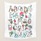 Animal kids ABC alphabet  Wall Tapestry Gallery Image 4