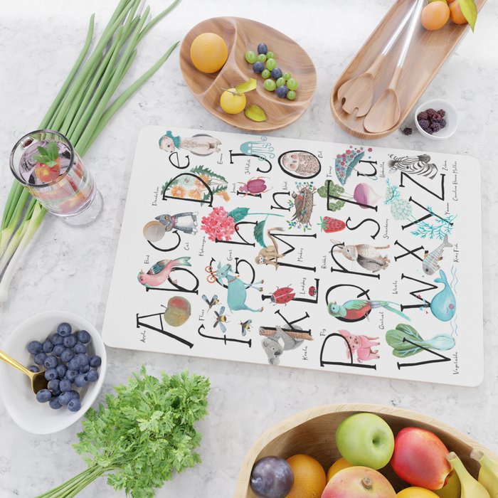 Animal kids ABC alphabet  Cutting Board Gallery Image 2
