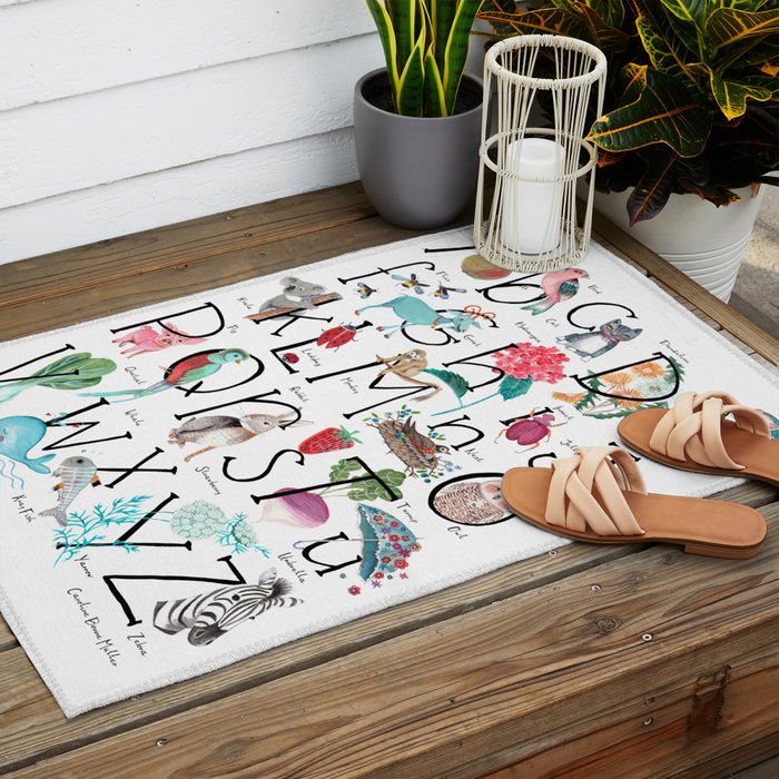 Animal kids ABC alphabet  Outdoor Rug Gallery Image 2