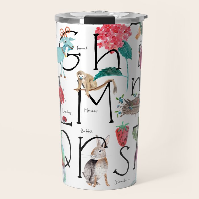 Animal kids ABC alphabet  Travel Mug Gallery Image 1