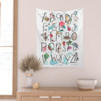Animal kids ABC alphabet  Wall Tapestry Gallery Image 2