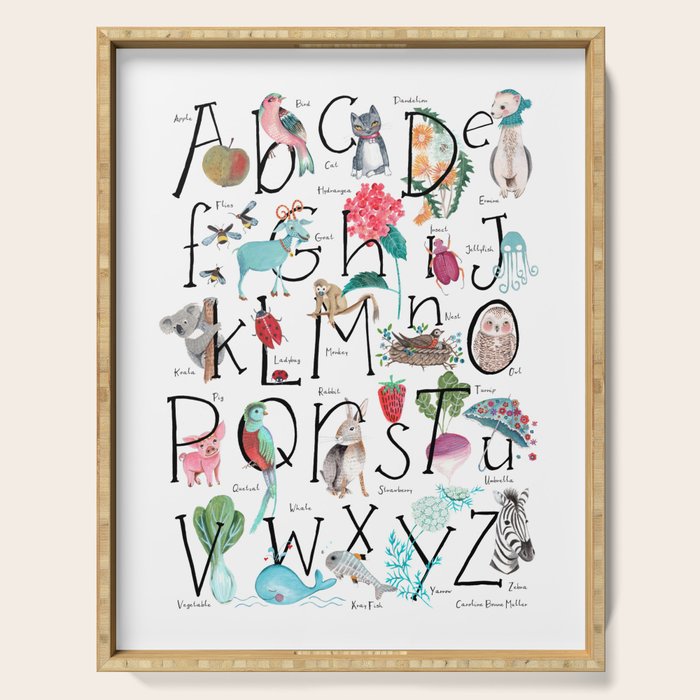 Animal kids ABC alphabet  Serving Tray Gallery Image 1