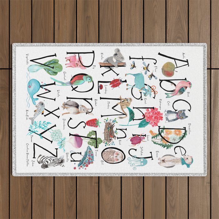 Animal kids ABC alphabet  Outdoor Rug Gallery Image 1