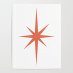 Orange Mid Century Starburst Poster Gallery Image 4