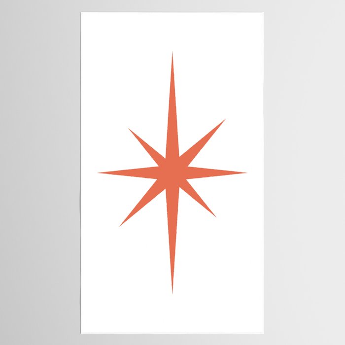 Orange Mid Century Starburst Tablecloth Gallery Image 2