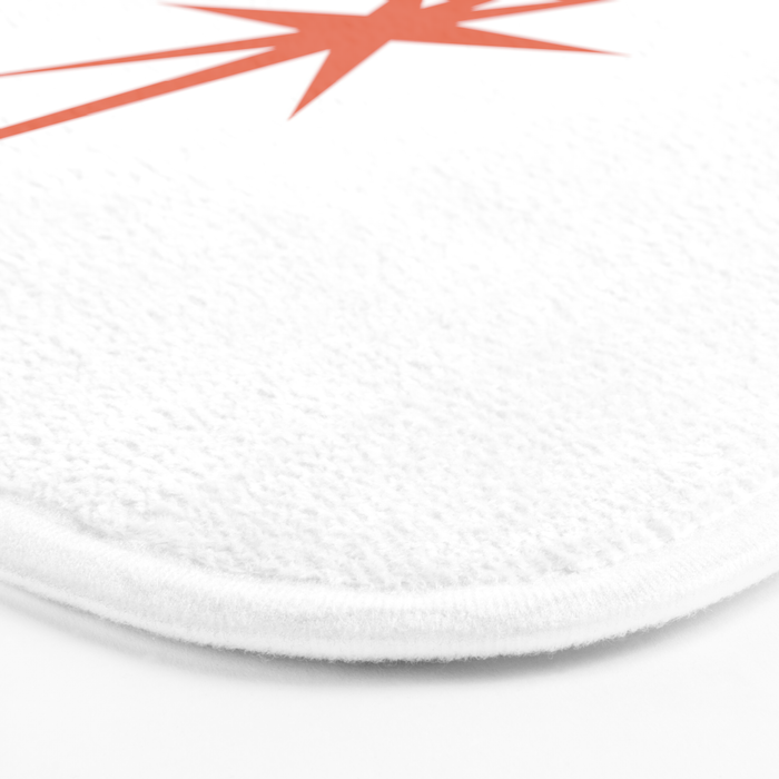 Orange Mid Century Starburst Bath Mat Gallery Image 3