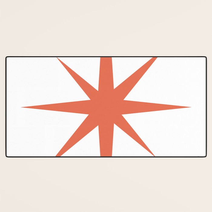 Orange Mid Century Starburst Desk Mat Gallery Image 3