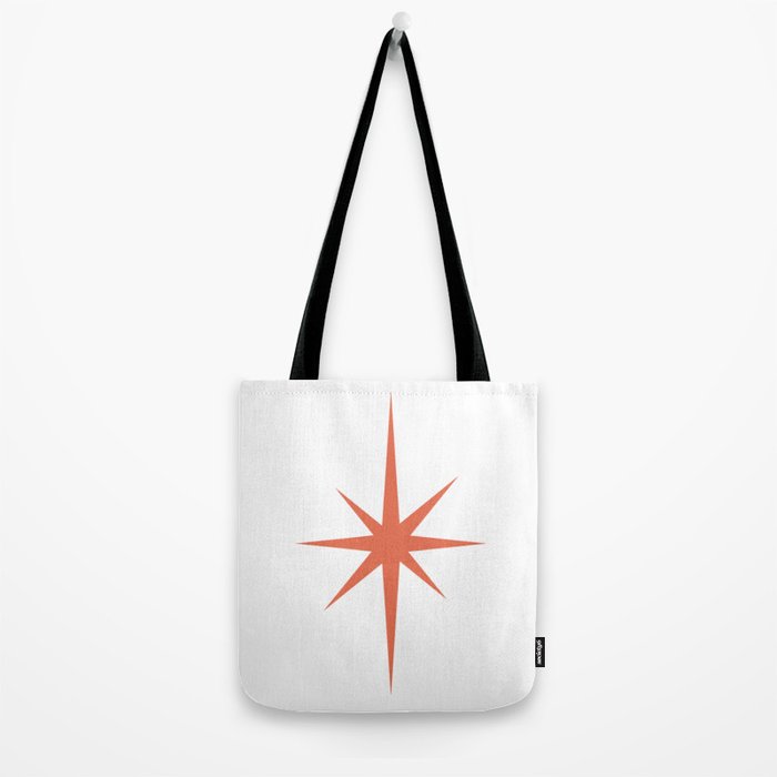 Orange Mid Century Starburst Tote Bag Gallery Image 2