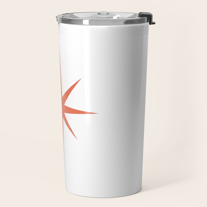 Orange Mid Century Starburst Travel Mug Gallery Image 2