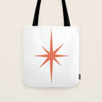 Orange Mid Century Starburst Tote Bag Gallery Image 1