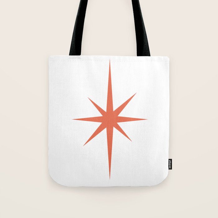 Orange Mid Century Starburst Tote Bag Gallery Image 1