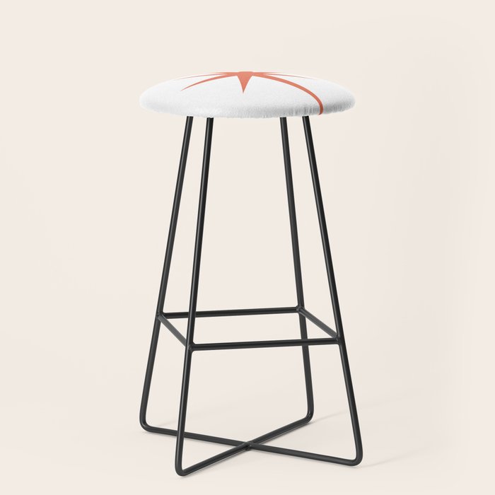 Orange Mid Century Starburst Stool