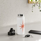 Orange Mid Century Starburst Water Bottle Gallery Image 4
