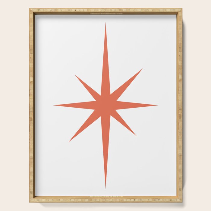 Orange Mid Century Starburst Serving Tray Gallery Image 1