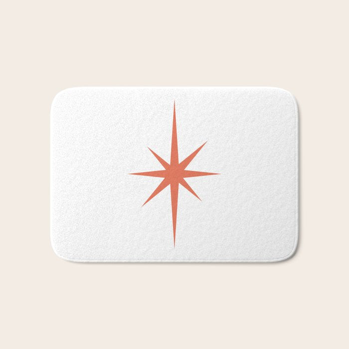 Orange Mid Century Starburst Bath Mat Gallery Image 1