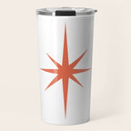 Orange Mid Century Starburst Travel Mug Gallery Image 1