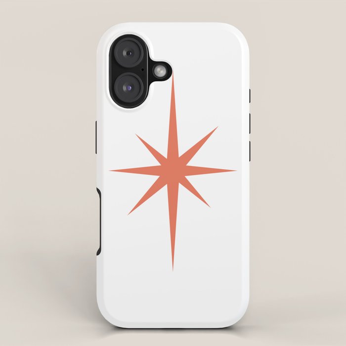 Orange Mid Century Starburst iPhone Case Gallery Image 1
