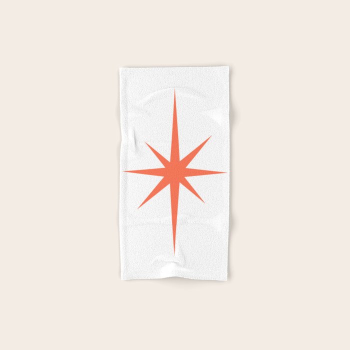 Orange Mid Century Starburst Bath Towel Gallery Image 1