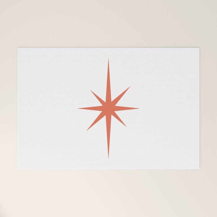 Orange Mid Century Starburst Welcome Mat Gallery Image 1