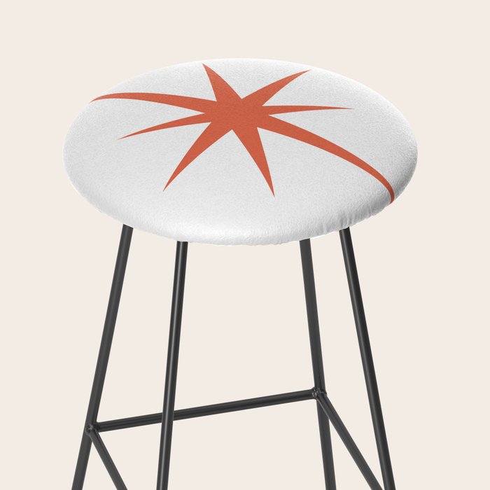 Orange Mid Century Starburst Stool Gallery Image 2