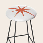 Orange Mid Century Starburst Stool Gallery Image 2