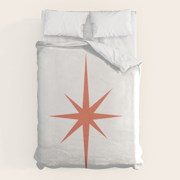 Orange Mid Century Starburst Duvet Cover Gallery Image 6