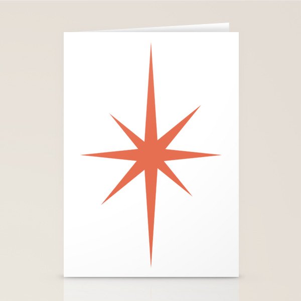 Orange Mid Century Starburst Stationery Card Gallery Image 2