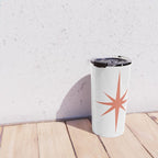 Orange Mid Century Starburst Travel Mug Gallery Image 4