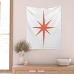 Orange Mid Century Starburst Wall Tapestry Gallery Image 2