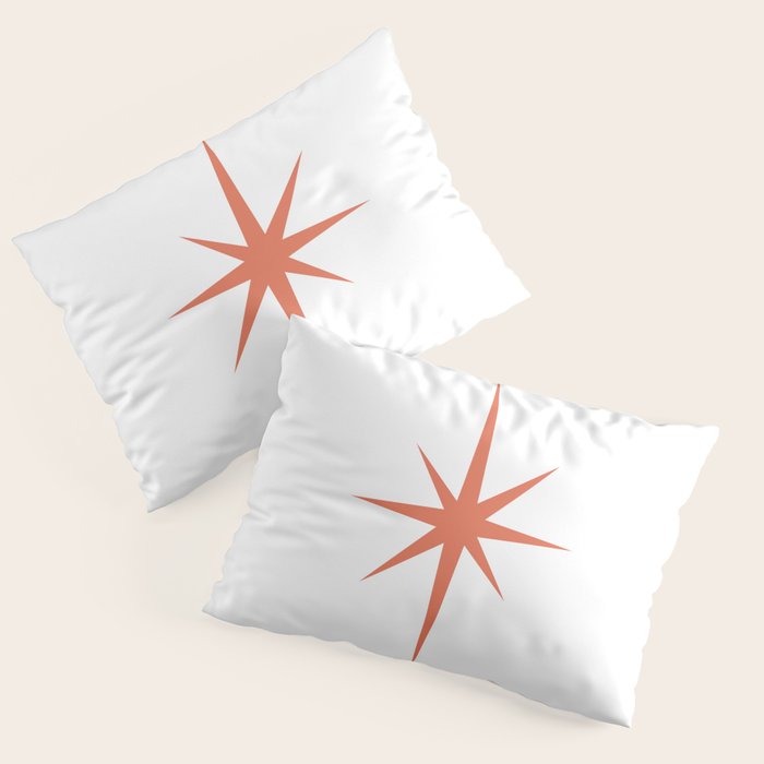 Orange Mid Century Starburst Pillow Sham Gallery Image 3
