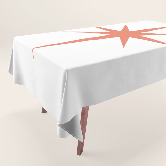 Orange Mid Century Starburst Tablecloth Gallery Image 1