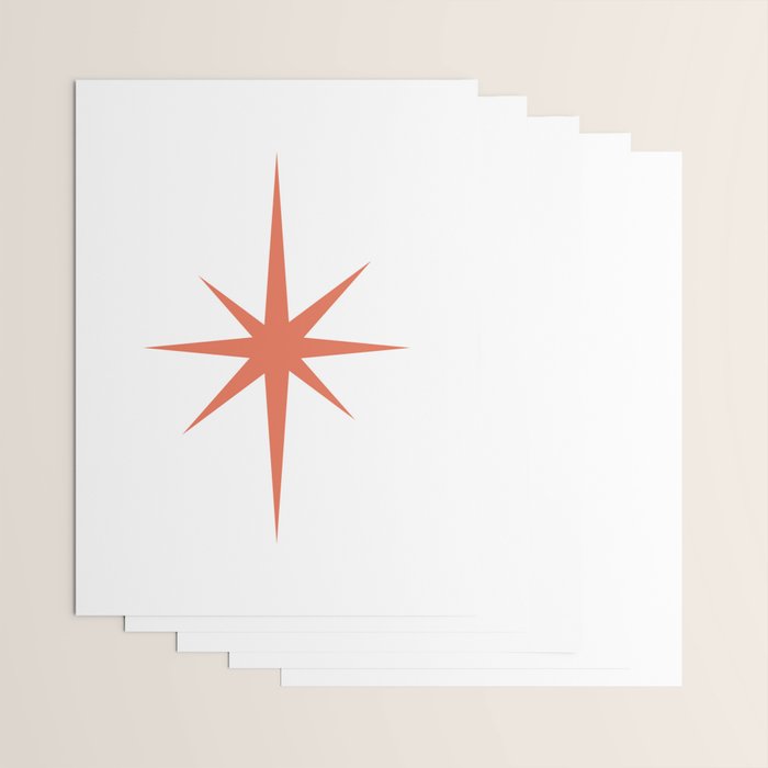Orange Mid Century Starburst Wrapping Paper Gallery Image 3