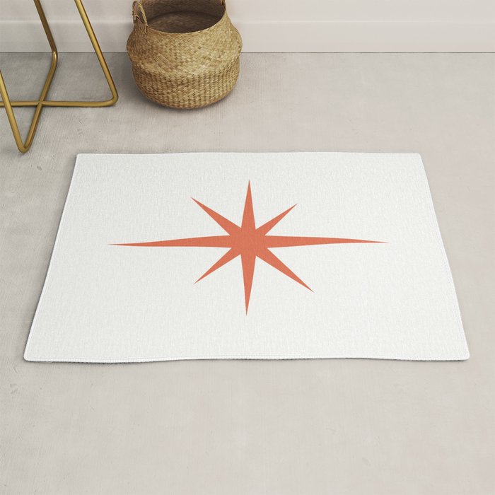 Orange Mid Century Starburst Rug Gallery Image 1